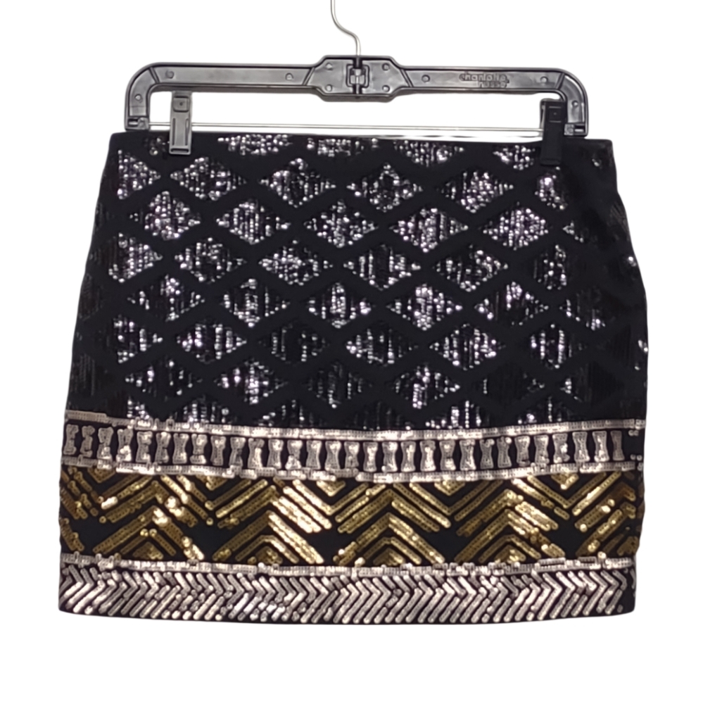 Express Diamond Sequin Mini Skirt Size Small - Picture 8 of 12